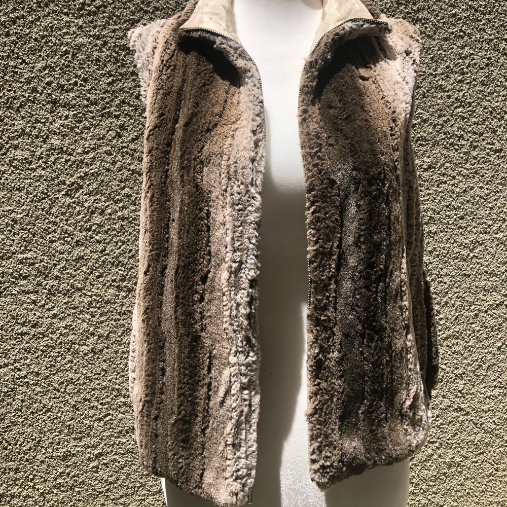 Multi colored fur vest